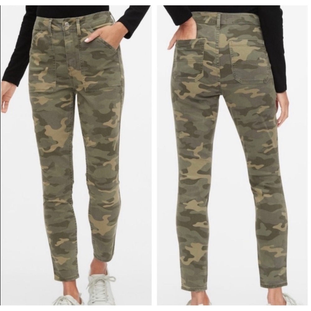 GAP High Rise Universal Legging Jeans Camo Super Stretch Skinny 12/31 Tall NEW